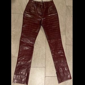 Burgundy Leather Pants